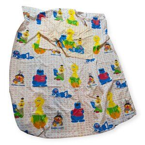 Vintage Marlborough Sesame Street No Iron Alphabet Flat Sheet and Pillow Case